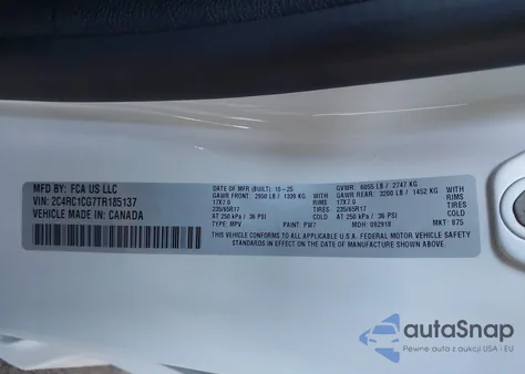 2026 Chrysler Voyager Lx z USA, uszkodzony, nr VIN 2C4RC1CG7TR185137